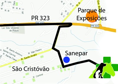 Mapa de como chegar ao HVU