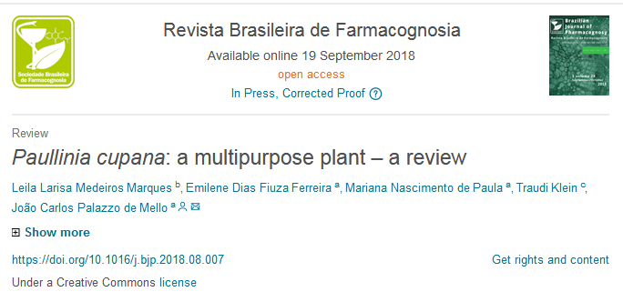 Publication in the "Brazilian Journal of Pharmacognosy"