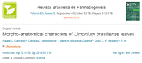 Publication in the "Brazilian Journal of Pharmacognosy"