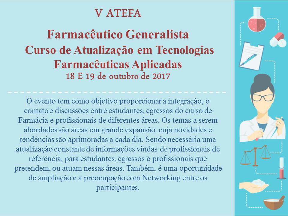 V Curso de Atualização em Tecnologias Farmacêuticas Aplicadas